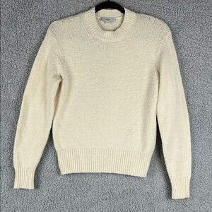 Vince Crewneck Long Sleeve Knit Pullover Cream Sweater Size XS